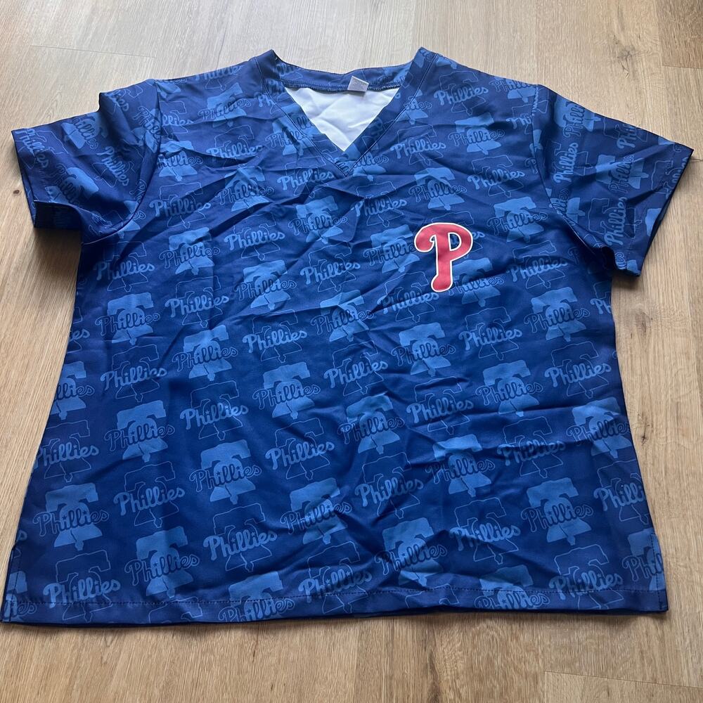MLB Philadelphia Phillies Scrub Top Sz XL